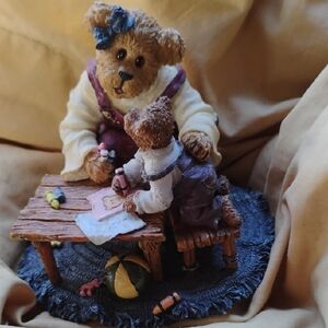 Adorable Bear Figurine with Crafting Scene